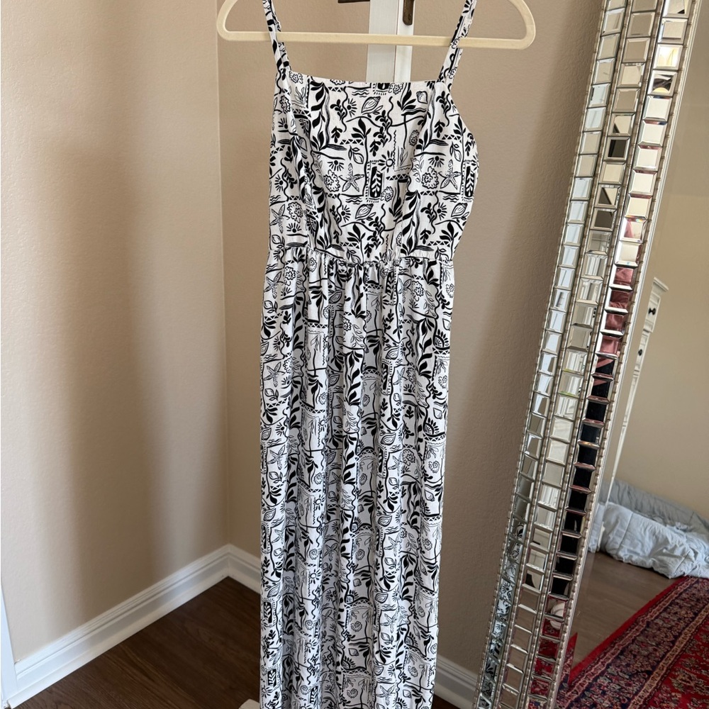 As U Wish Black and White Patterned Maxi Dress